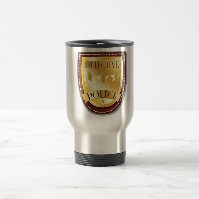Caneca Térmica Insígnia de Detetive da Polícia (Centro)