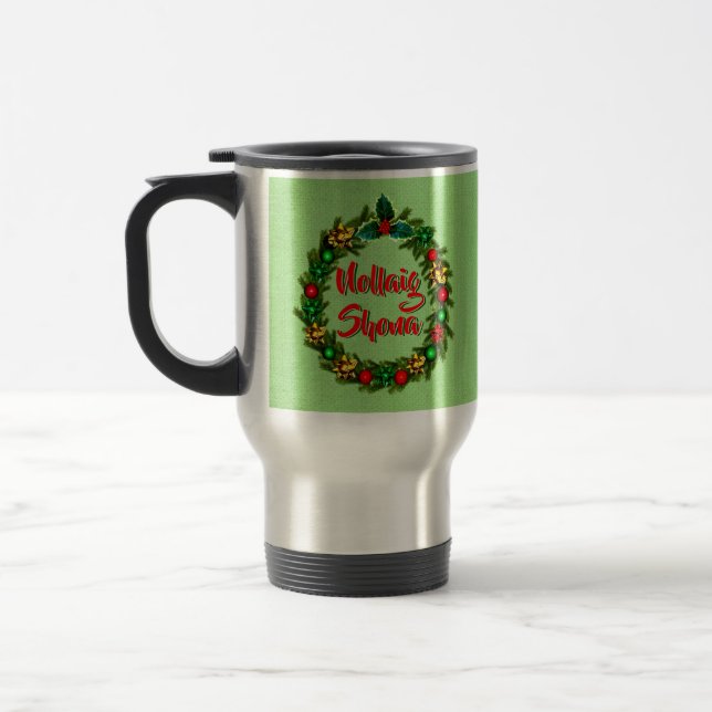 Caneca Térmica Irlandês Nollaig Shona Merry Christmas (Esquerda)