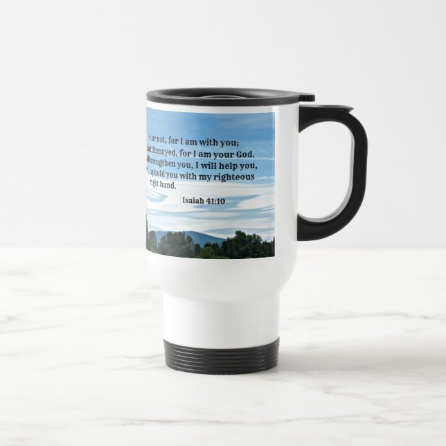 Caneca Térmica Isaiah 41:10 Não tem medo de eu estar com você... (Direita)