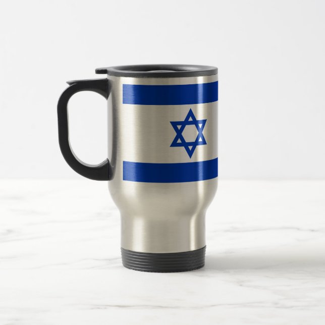 Caneca Térmica Israel sinaliza o azul e branco o patriota moderno (Esquerda)