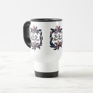 Caneca Térmica "Isto Também Deve Passar" Aquarela Lily Wreath