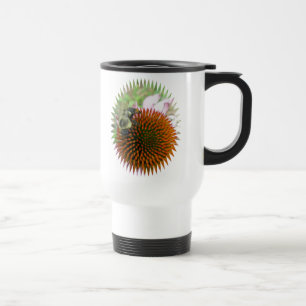 Caneca Térmica Itens de Abelhas do Coneflower e do Carpinteiro Or