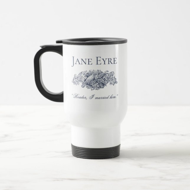 Caneca Térmica Jane Eyre - Leitor Que Eu Casei Com Ele - Doves (Esquerda)