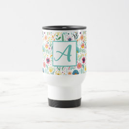 Caneca Térmica Jardim de Flor Whimsso em Lã Branca