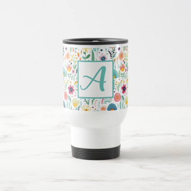 Caneca Térmica Jardim de Flor Whimsso em Lã Branca (Centro)