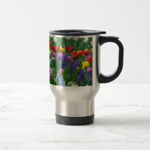 Caneca Térmica Jardim de flores coloridas da primavera
