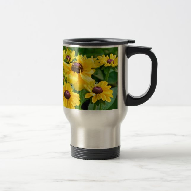 Caneca Térmica Jardim de flores da rudbeckia amarela (Direita)