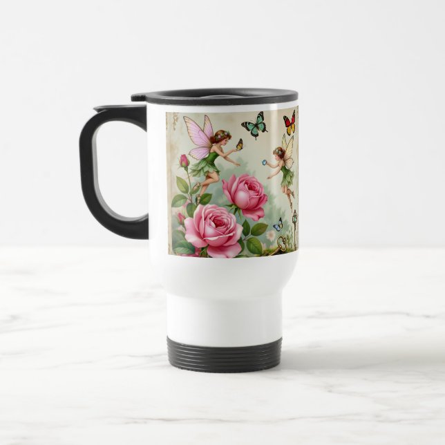 Caneca Térmica Jardim Encantado de Fadas Florais (Esquerda)
