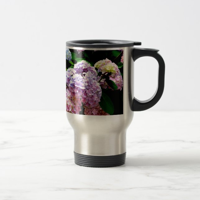 Caneca Térmica Jardim Hydrangea, rosa, azul, floral roxo (Direita)