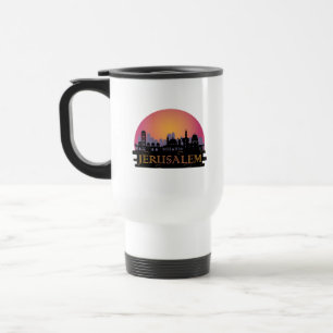 Caneca Térmica Jerusalém - Linha do horizonte da Cidade Antiga -