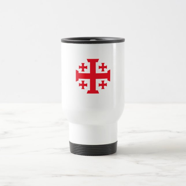 Caneca Térmica Jeruslam Templar Crusader Cross Travel Mug (Centro)