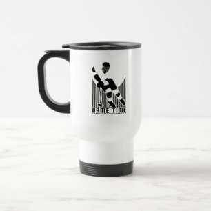 Caneca Térmica Jogador de Hóquei no Gelo Preto e Branco Isolado H