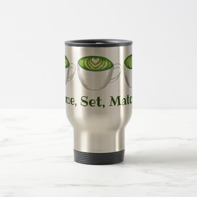 Caneca Térmica Jogo Jogo Combinação de Matcha Verde Chá Latte Foo (Centro)