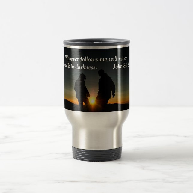 Caneca Térmica John 8:12 Quem me seguir nunca vai entrar (Centro)