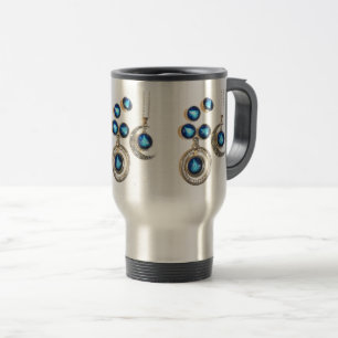 Caneca Térmica Joias de Natal Árvore azul clara Lua clara