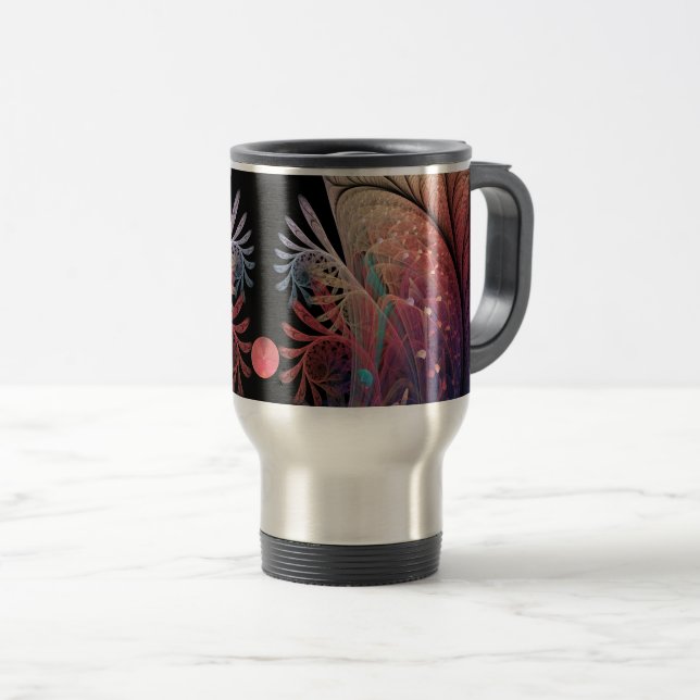 Caneca Térmica Jonglage Abstrato Modern Fantasy Fractal Art (Frente Esquerda)