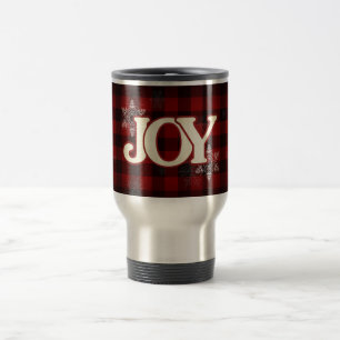 Caneca Térmica JOY of Christmas Elegant Red Buffalo xadrez