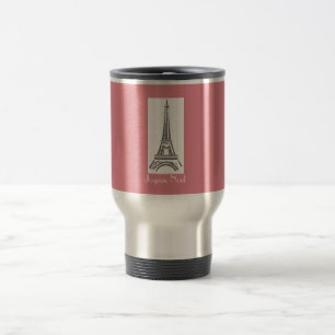 Caneca Térmica Joyeux Noel French Christmas Pink Eiffel Tower Mug