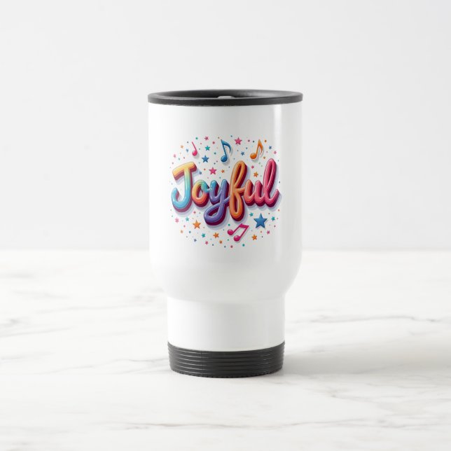 Caneca Térmica Joyful Coffee Mug - Design de Taça de Afirmação Po (Centro)