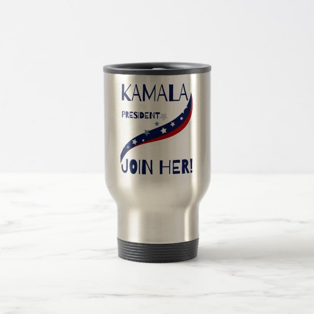 Caneca Térmica Kamala Para O Presidente Juntar-Se A Ela! (Centro)
