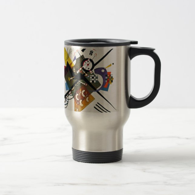 Caneca Térmica Kandinsky Na Pintura Branca De Dois Abstrato (Direita)