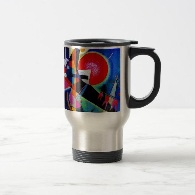 Caneca Térmica Kandinsky na pintura de Abstrato azul (Direita)