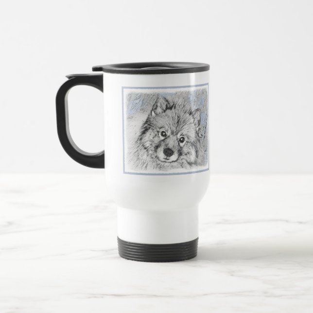 Caneca Térmica Keeshond Beth Painting - Cute Original Dog Art (Esquerda)