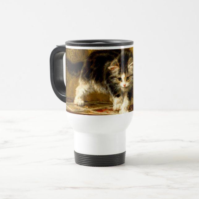 Caneca Térmica Kitten com pintura e escovas (Frente Esquerda)