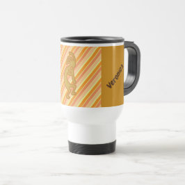 Caneca Térmica Kokopelli com Flute Dourada Orange Stripes Sudoest