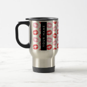 Caneca Térmica Lábios Vermelhos, Lábios Rosa, Beijo, Seu Nome, Pe