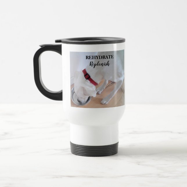Caneca Térmica Labrador Branco-Bonito Misturar Água Bebendo Cão-C (Esquerda)