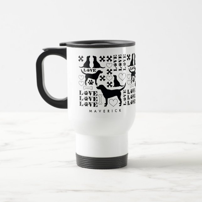 Caneca Térmica Labrador Moderno Cães e Patas de Amor (Esquerda)