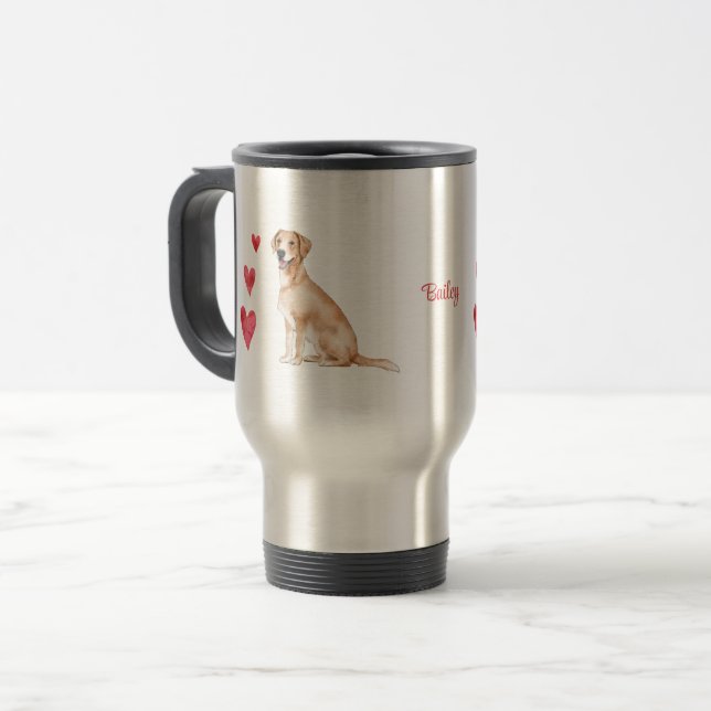 Caneca Térmica Labrador Retriever Personalizado Cão (Frente Esquerda)