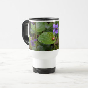 Caneca Térmica Ladybug em Flores de Violeta Doce
