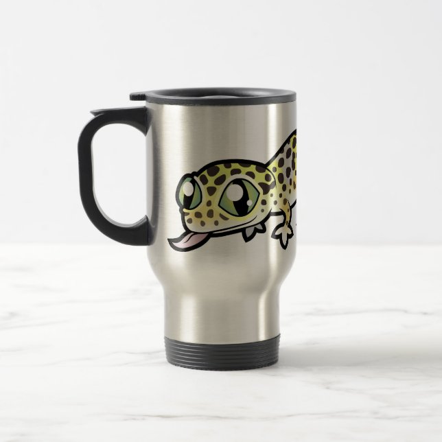 Caneca Térmica Lagartixa Leopardo Desenhada (Esquerda)