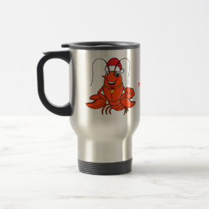 Caneca Térmica Lagosta feliz e bonita vestindo o desenho animado