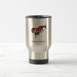 Caneca Térmica Lagosta; Metal-olhar escovado