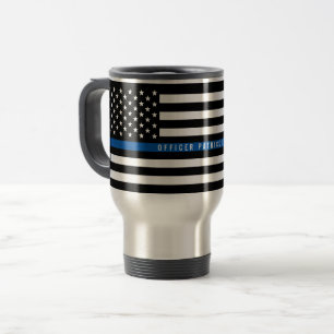 Caneca Térmica Lâmina Azul Linha Policial Sinalizador Monograma G