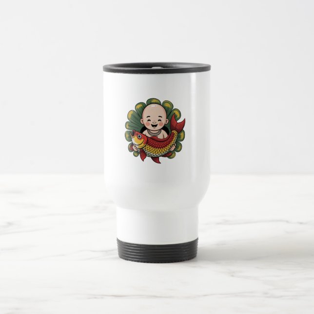 Caneca Térmica Lâmpadas e Copas | Chloe Baby - Cute Boy com Lucky (Centro)