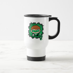 Caneca Térmica Lanterna Verde Chibi Voando Pelo Espaço