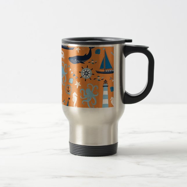 Caneca Térmica Laranja do Oceano Náutico (Direita)