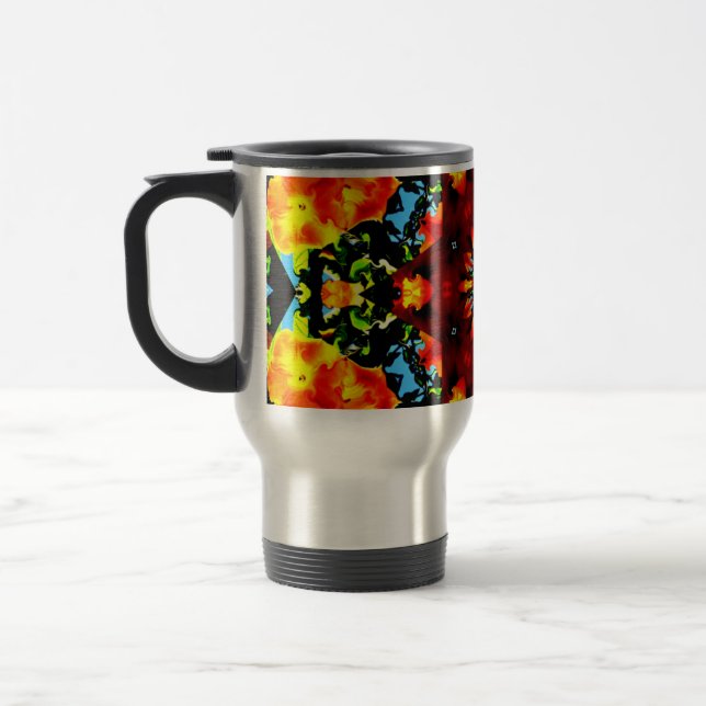 Caneca Térmica Laranja Floral (Esquerda)