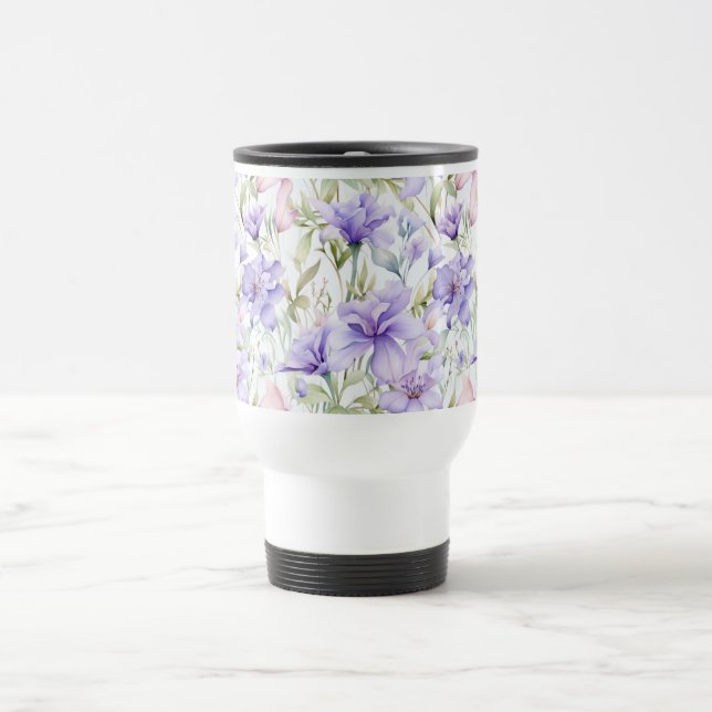 Caneca Térmica Lavanda Rosa Aguarela  (Centro)
