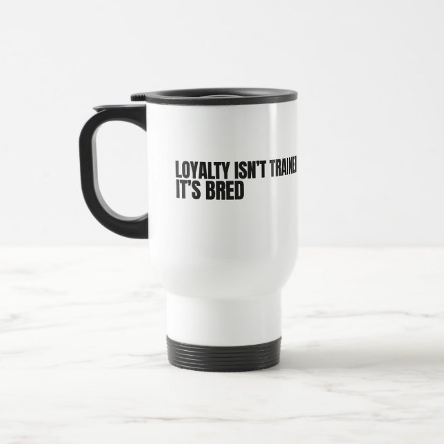Caneca Térmica Lealdade não é treinada. É nata. Labrador amarelo (Esquerda)