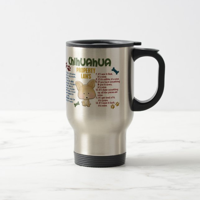 Caneca Térmica Leis 4 da propriedade da chihuahua (Direita)