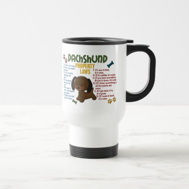 Caneca Térmica Leis 4 da propriedade do Dachshund (Direita)