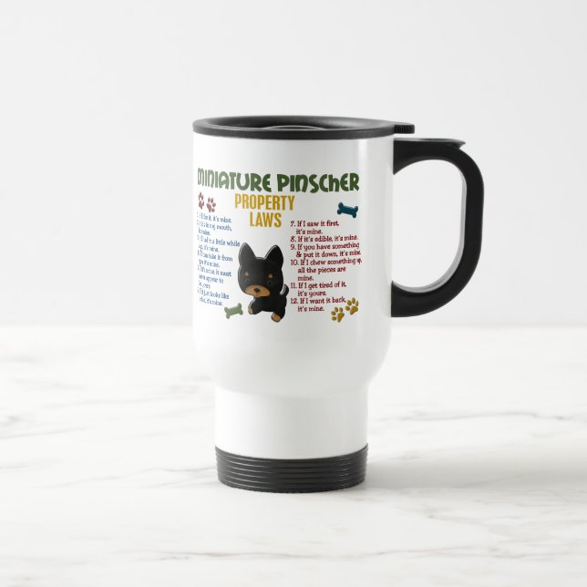 Caneca Térmica Leis 4 da propriedade do Pinscher diminuto (Direita)