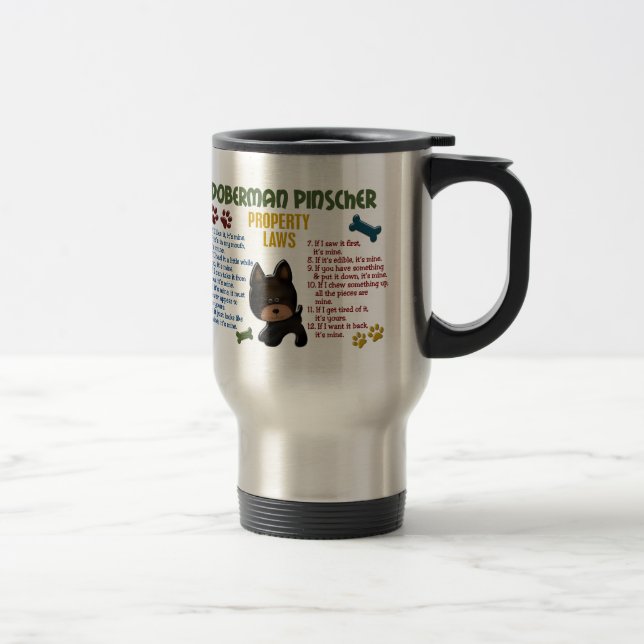 Caneca Térmica Leis 4 da propriedade do Pinscher do Doberman (Direita)