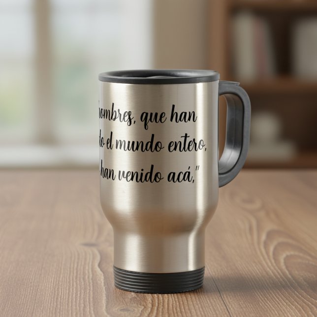 Caneca Térmica Leis Bíblias Espanhol 17 Hechos 17 (Acts 16 Christian message for pastors, travel mug, custom Spanish text Con Jesús en camino)