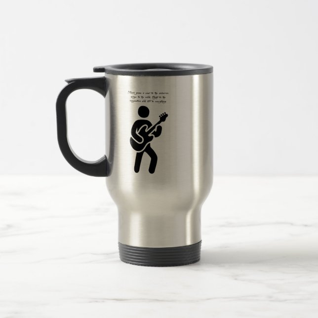 Caneca Térmica Leitor de Violão cita arte Silhout (Esquerda)